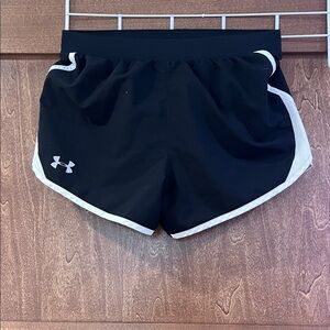 Under Armour Women's Black and White Athletic Shorts
